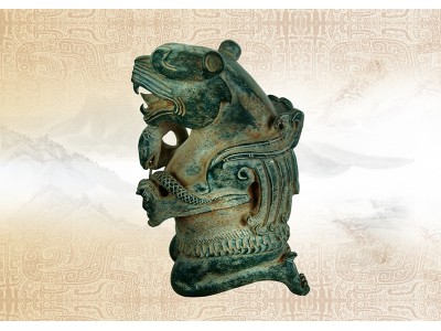 古代碧玉青銅器雕件