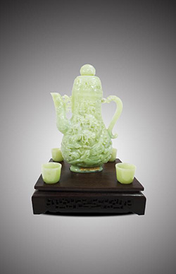 ブランド品専門の 木彫り 中国 玉石白玉彫刻 玉器 環 装飾品 C 3849E